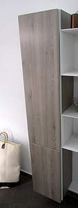 Burgbad 93036 Hochschrank mit Wäschekippe 35x32x176cm Eiche Dekor Cashmere, Türanschlag links; HSIG035LF2747 