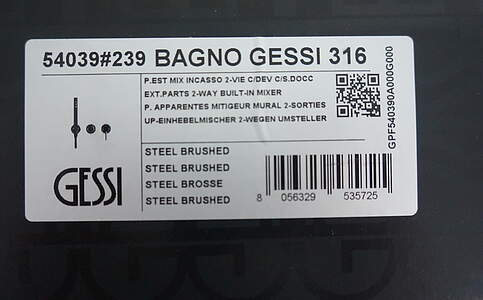 Gessi Dusche316 Einhebel-Fertigmontageset 54038 Kupfer Gebürstet PVD; 54038708 