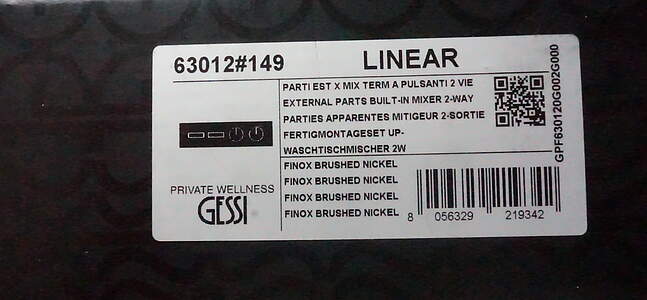 Gessi HI-FI Linear Fertigmontageset 63014 Finox Optik für Thermostat mit 3 Ausgängen; 63014149 