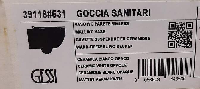 Gessi spülrandloses Wand-WC 39118 White Ceramic; 39118518  