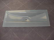 Dirano setto "MEO" Glaswaschtisch 1315mm mit 2 Hahnlöchern, Grünglas; DAWTGG1312 