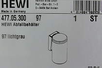 Hewi Serie 477 Abfallbehälter signalweiß; 477.​05.​300-​98 